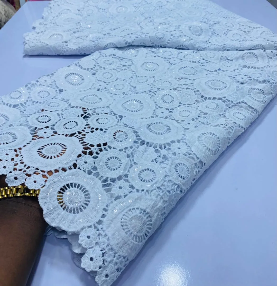 White Cord Lace Fabric