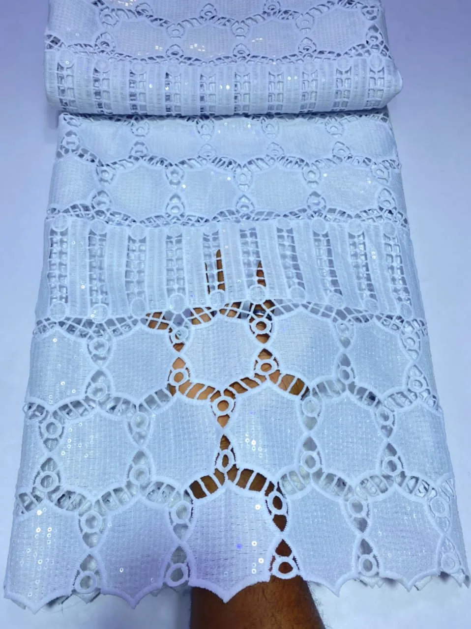 White Guipure Lace Fabric