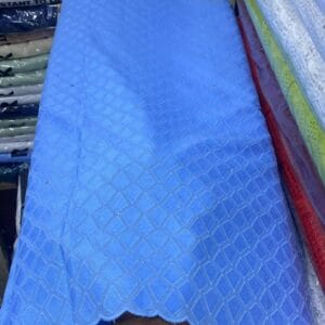 Blue Swiss Dry Lace Fabric