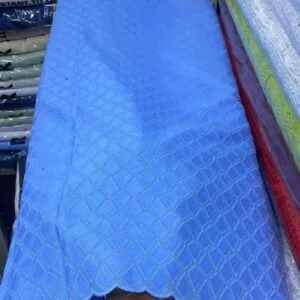 Blue Swiss Dry Lace Fabric