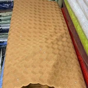 Brown Swiss Dry Lace Fabric