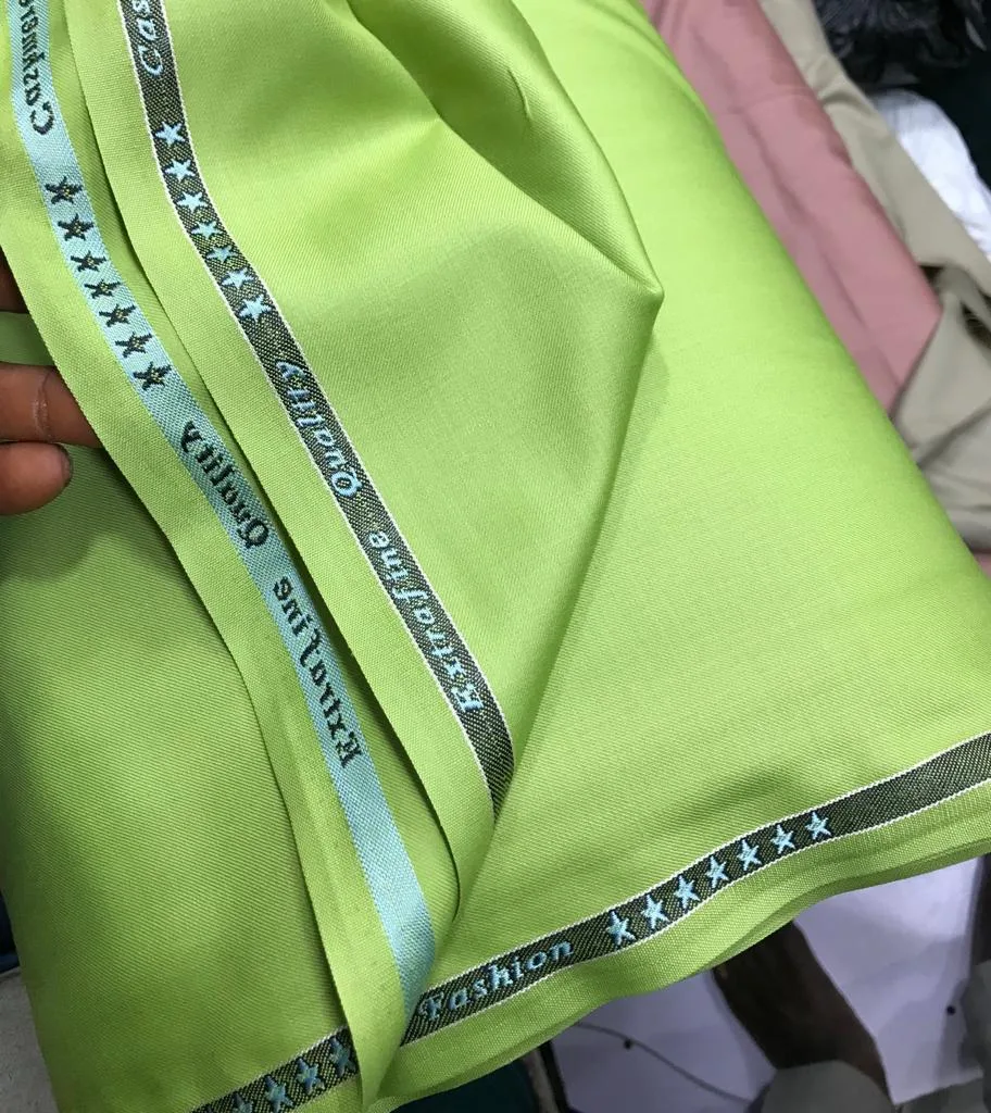 Lemon Green 7 Star Cashmere Fabric