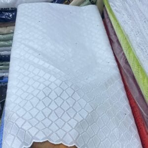 White Swiss Dry Lace Fabric