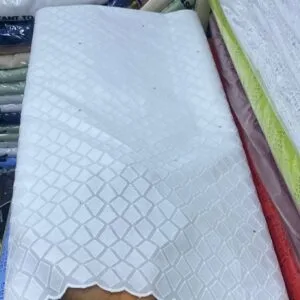 White Swiss Dry Lace Fabric