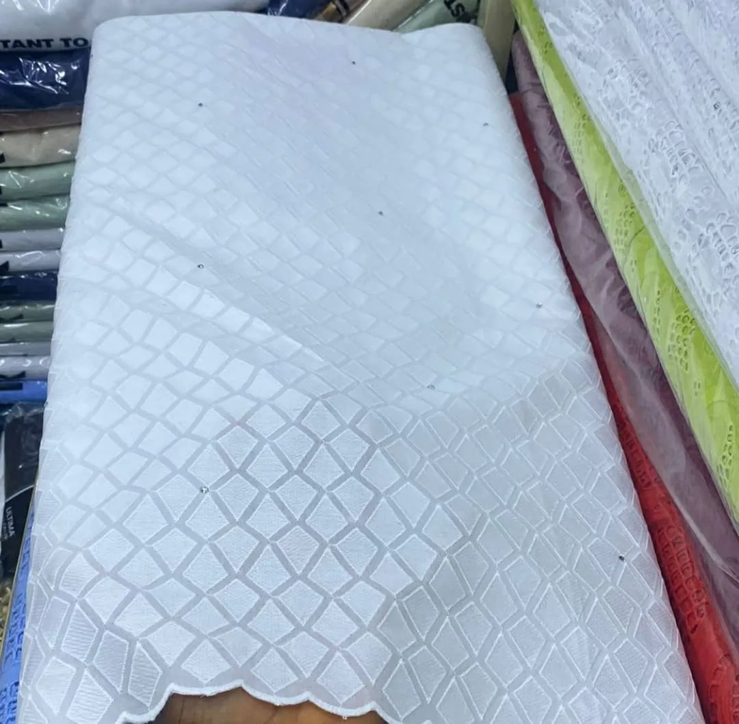 White Swiss Dry Lace Fabric
