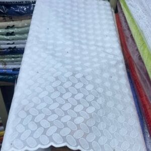 White Swiss Dry Lace Fabric