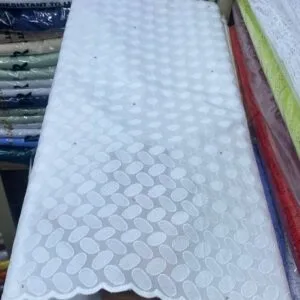 White Swiss Dry Lace Fabric