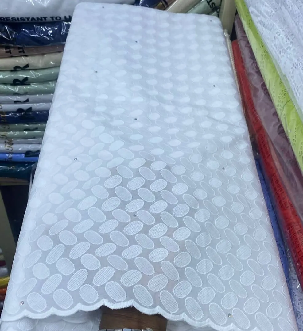 White Swiss Dry Lace Fabric