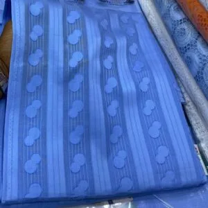 Sky Blue Swiss Atiku Jacquard Fabric
