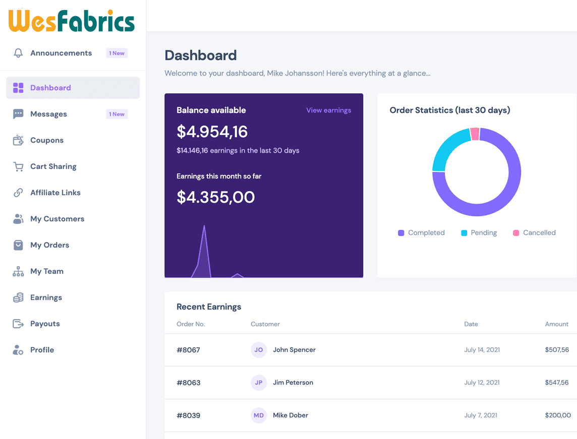 Vendor Managers Dashboard