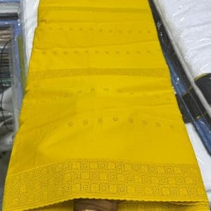 Mustard Yellow Swiss Polish Lace Fabric