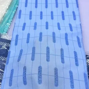 Sky Blue Swiss PK Voile Lace Fabric